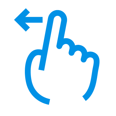 Hand with finger swiping left
