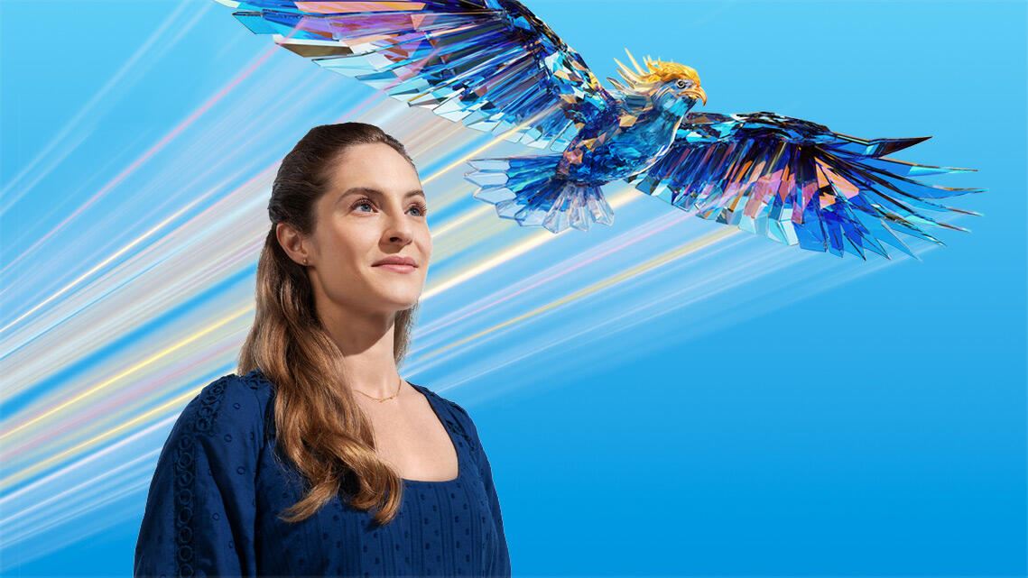 Actor portrayal of a patient with a bird in flight