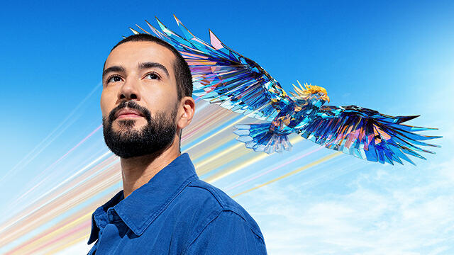 Actor portrayal of a patient with a bird in flight
